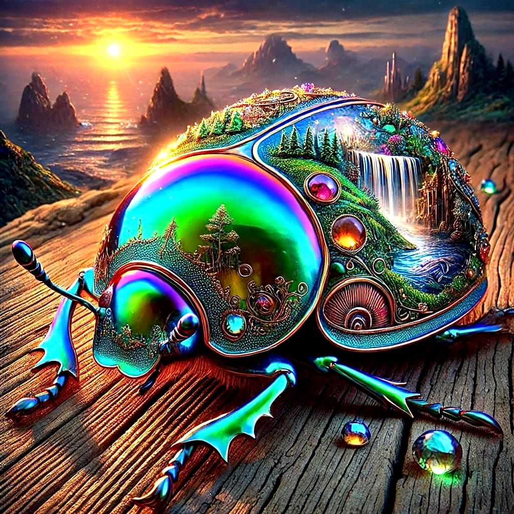 iridescent beetle