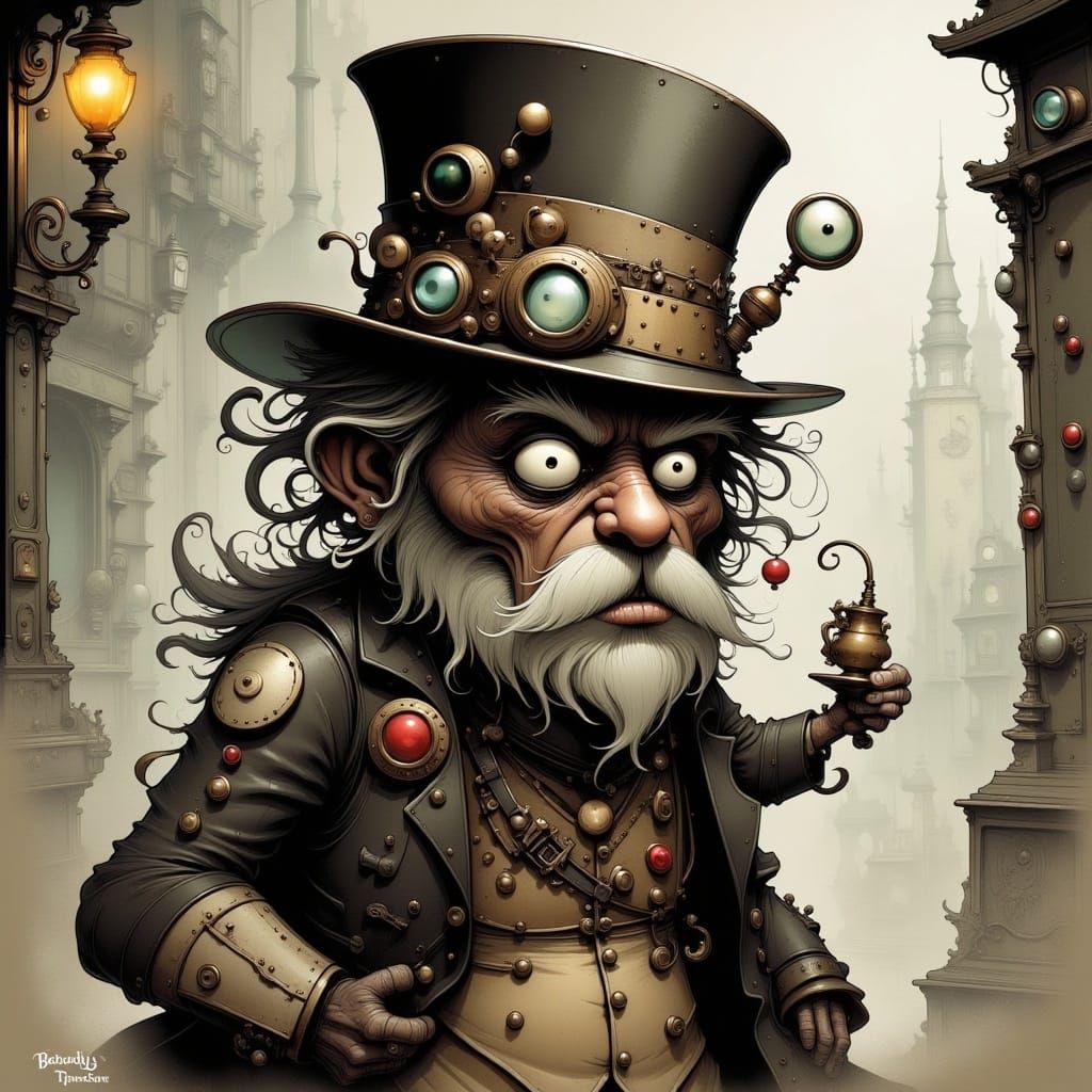 <lora:cuteNcreepy Flux:1.0>  A steampunk overlord with a monocle 
