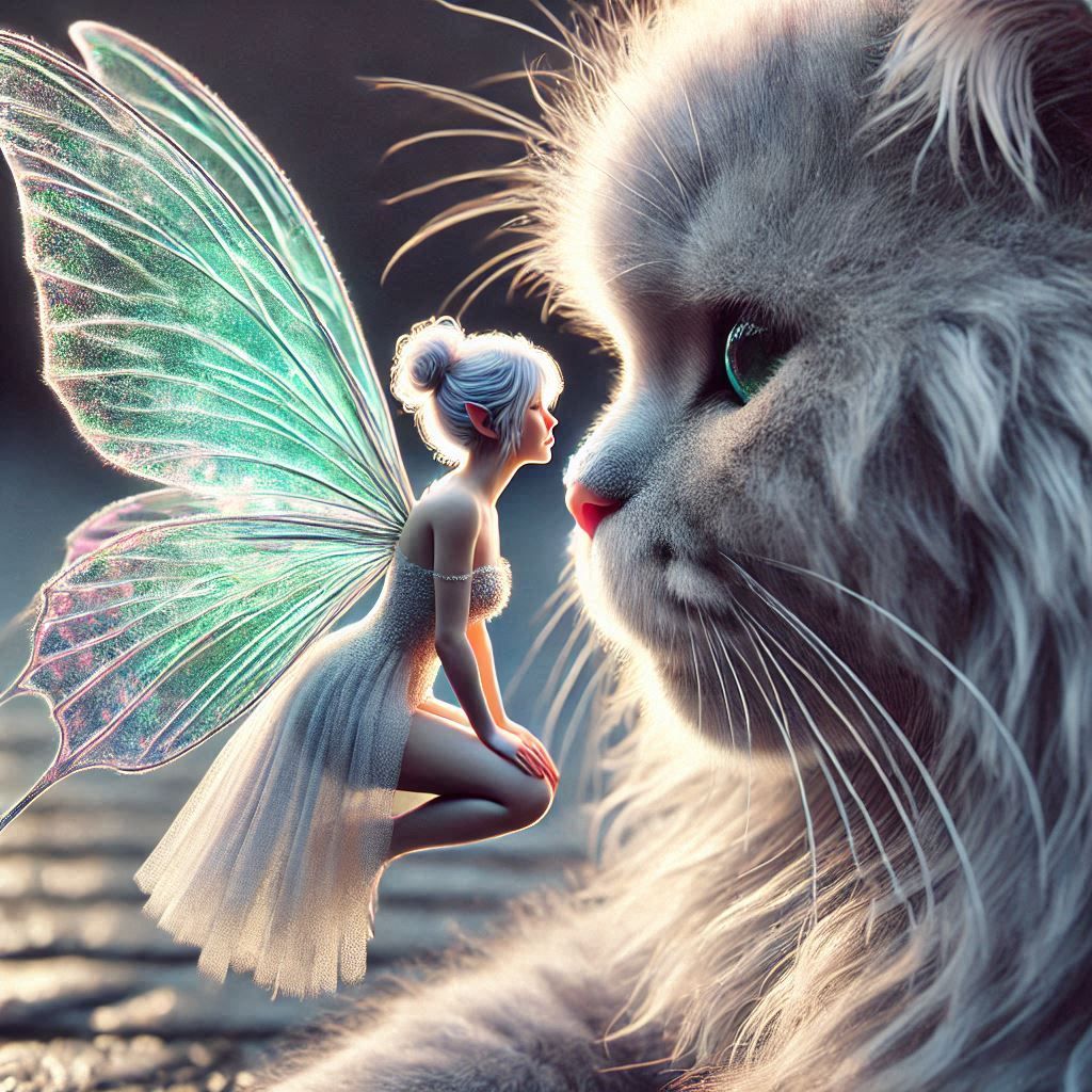 cute cat and fairy.
