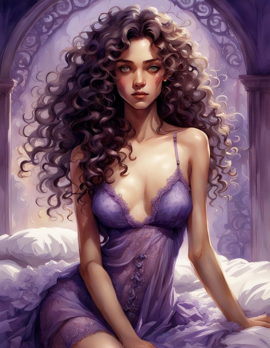 Curly-Haired Latina - AI Generated Artwork - NightCafe Creator