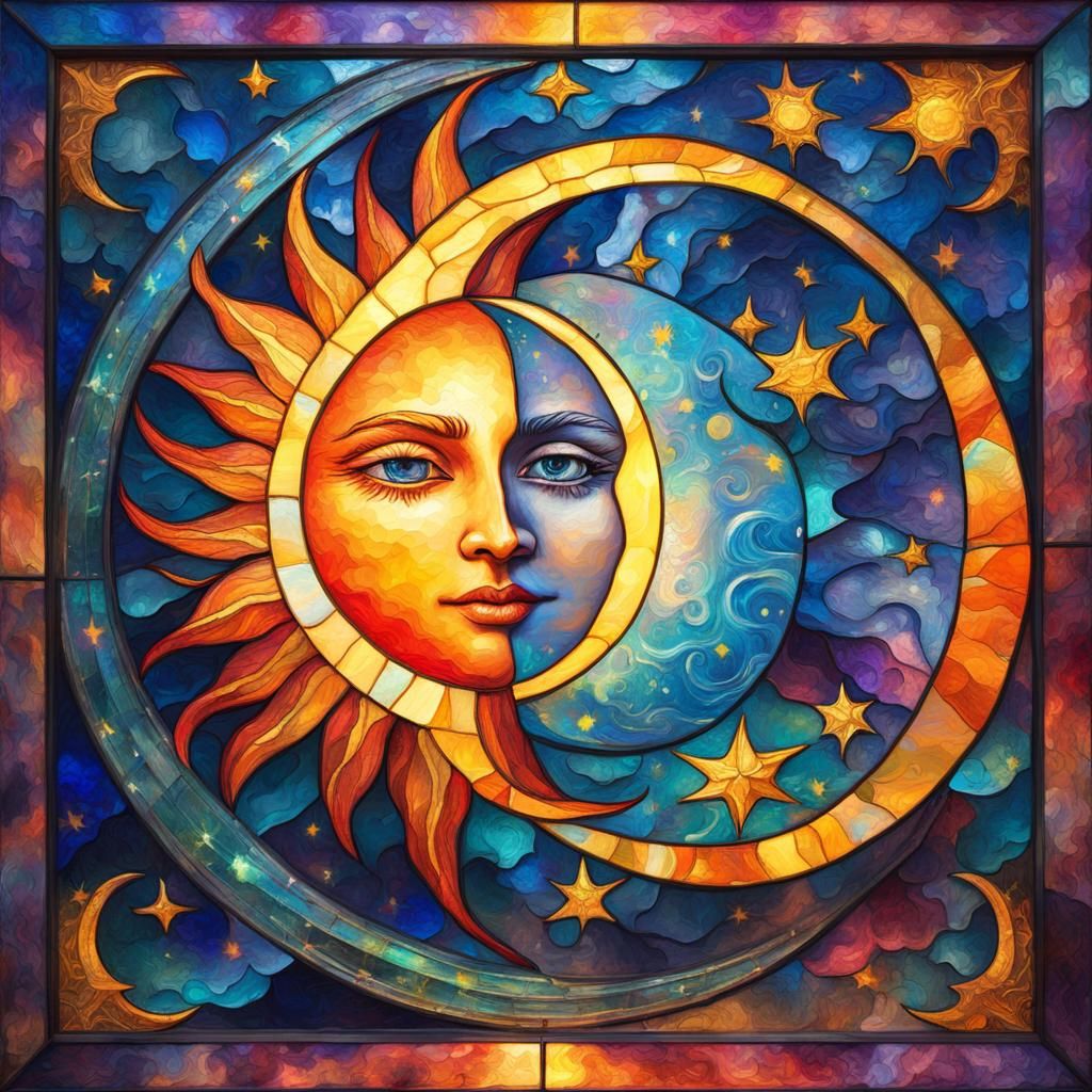 Sun And Moon - Ai Generated Artwork - Nightcafe Creator