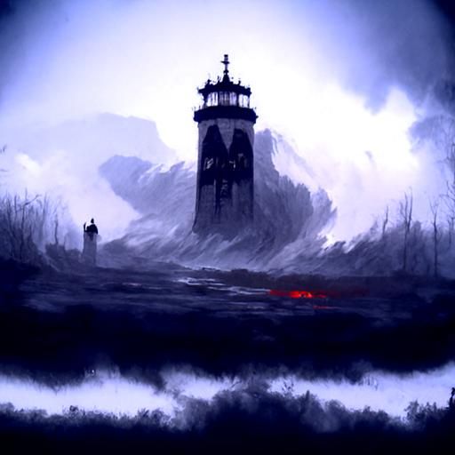 lighthouse in a storm