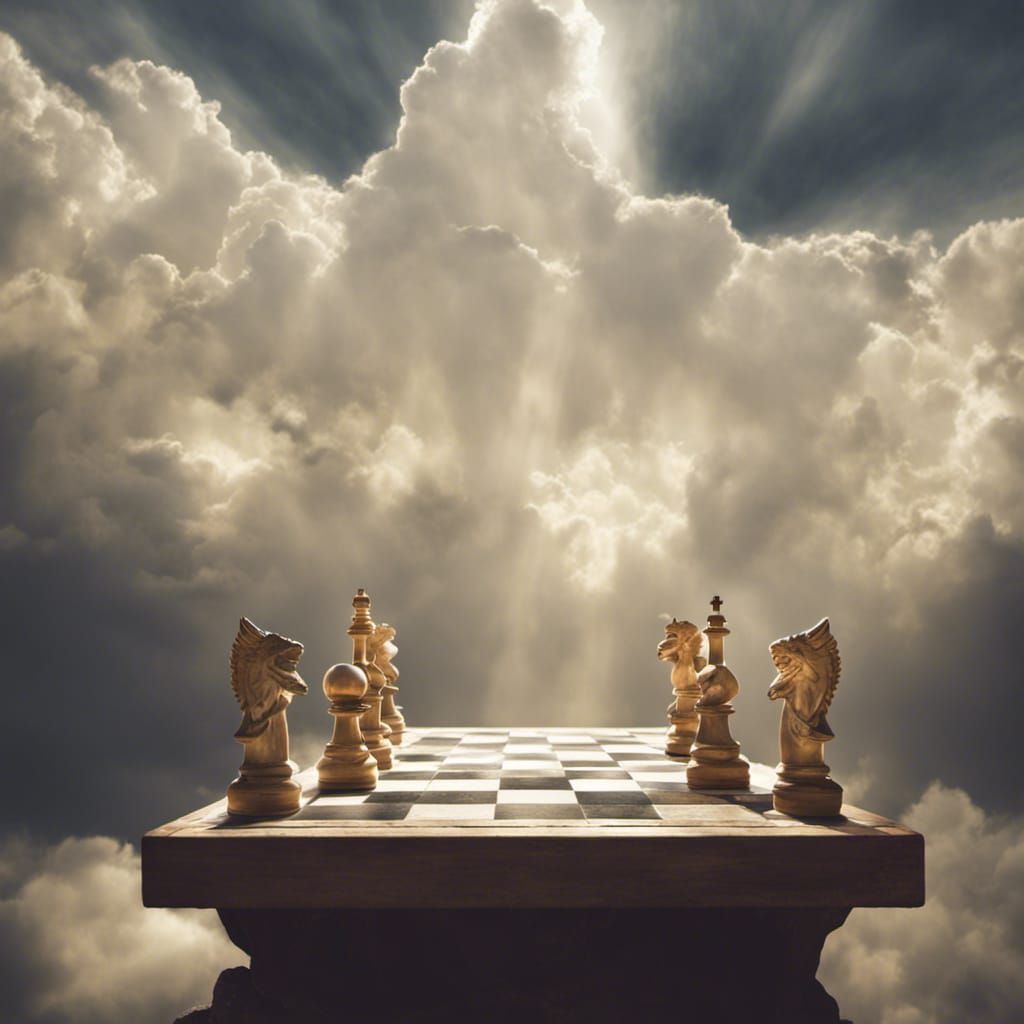 God and Satan playing chess...