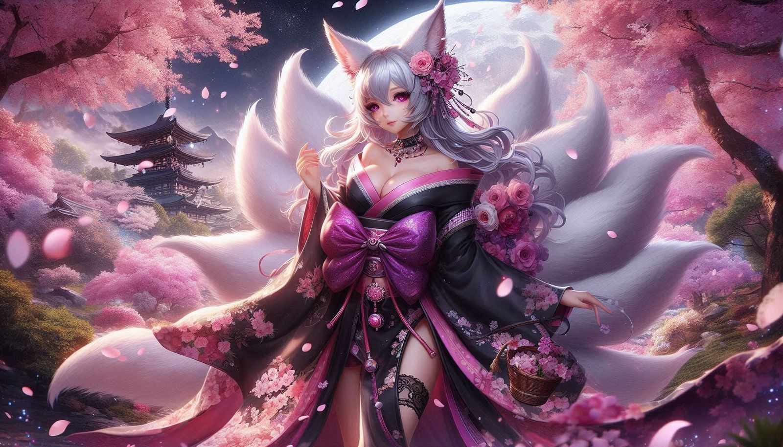 9-Tailed Kitsune Lady (Wide)