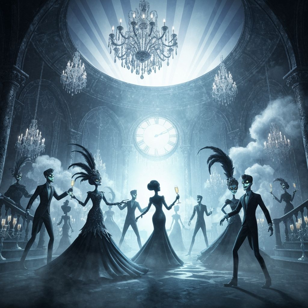 Haunted New Year's Ball. Haunted masquerade ball as the clock strikes midnight. Ghosts of the past year returning to dance one last time. Go...
