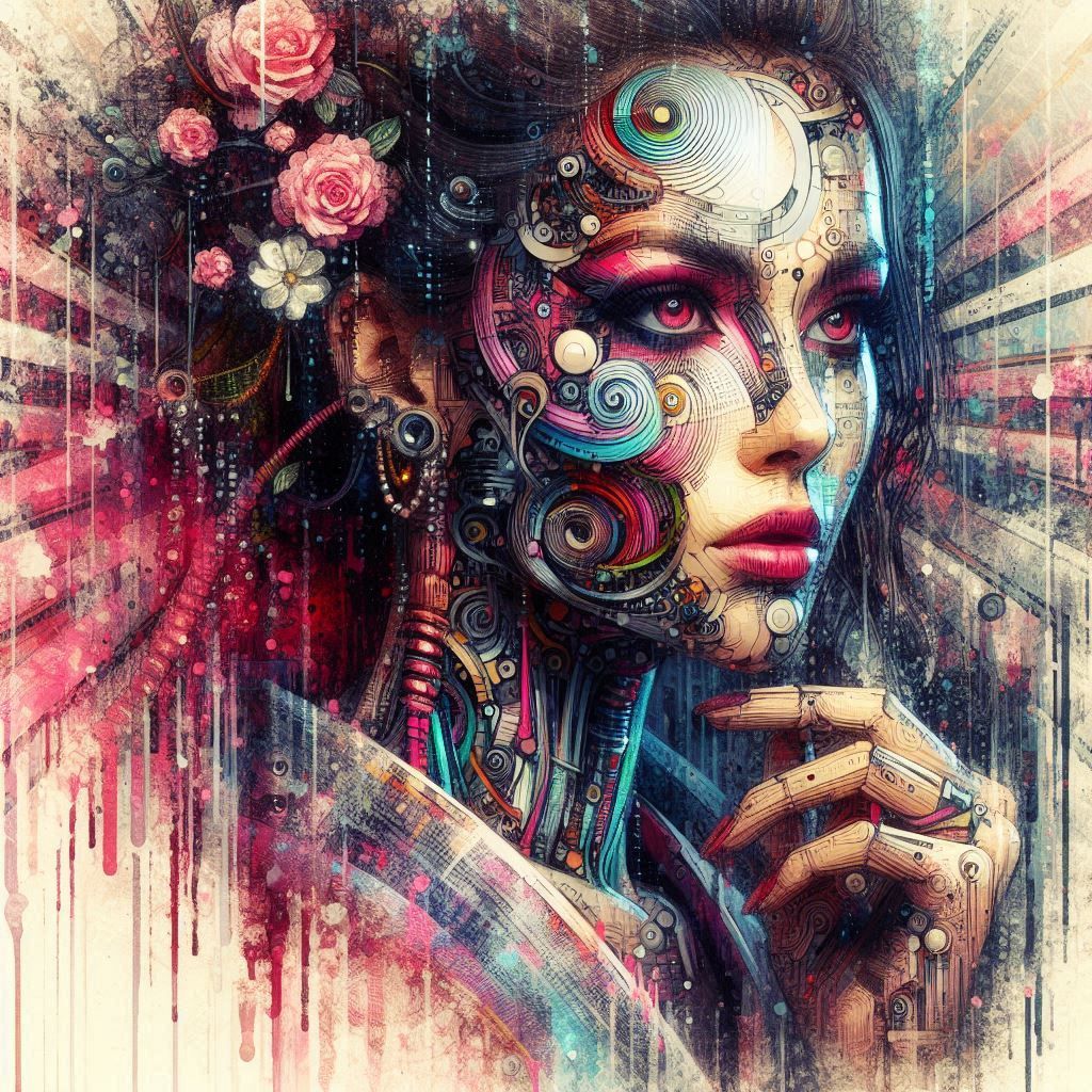 double exposure beautiful fantasy DALL-E 3 portrait landscap...