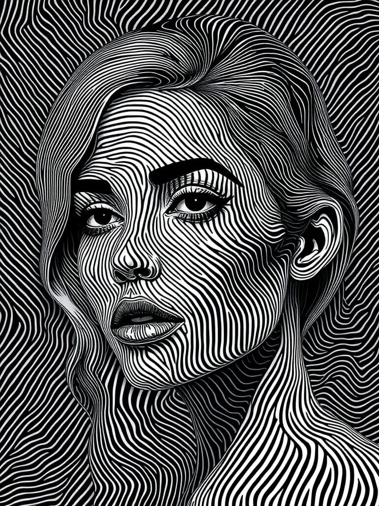 Striped portrait   by @Skyangel
