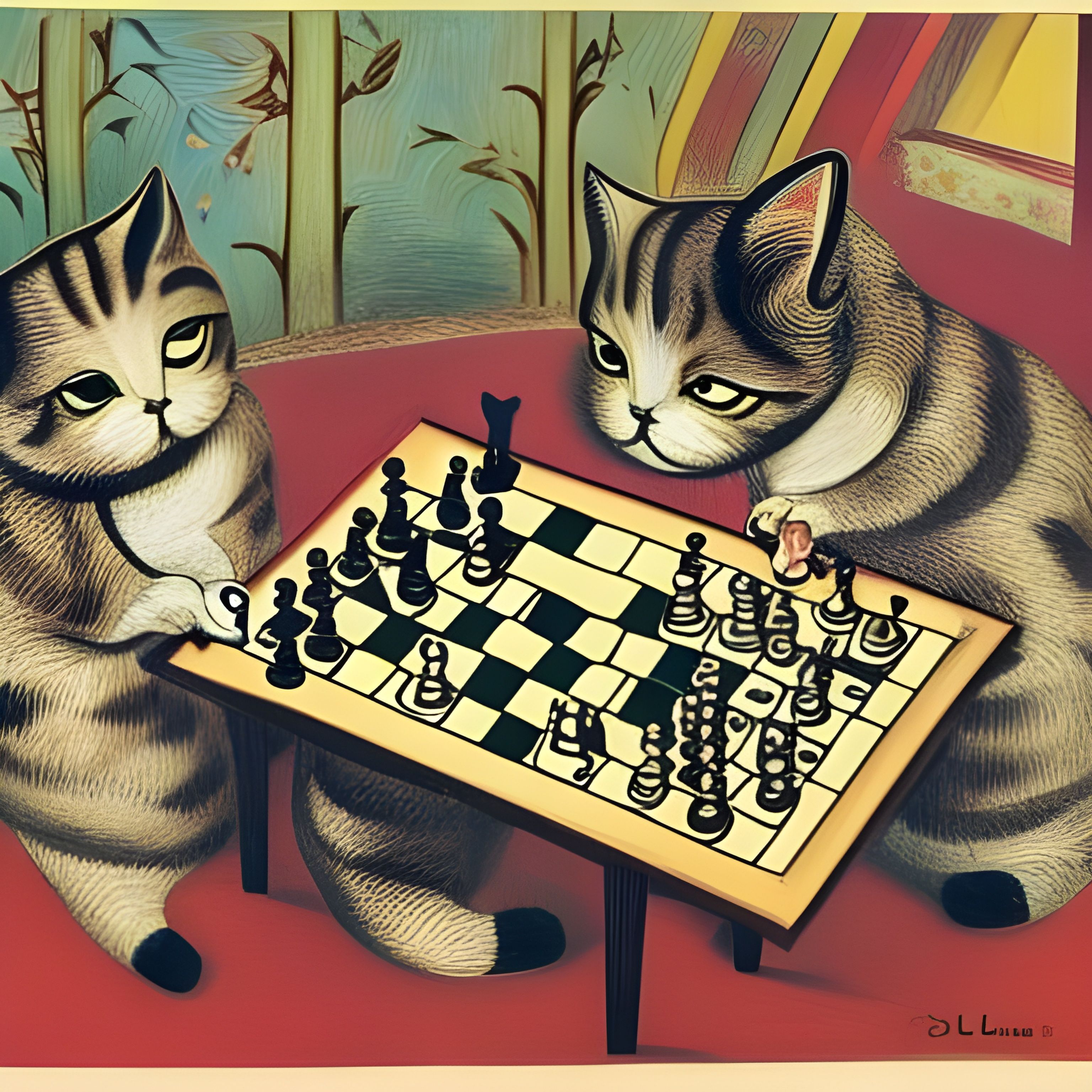 Cat Playing Chess, AI Generated Art Print for Sale by JacobJGuzman