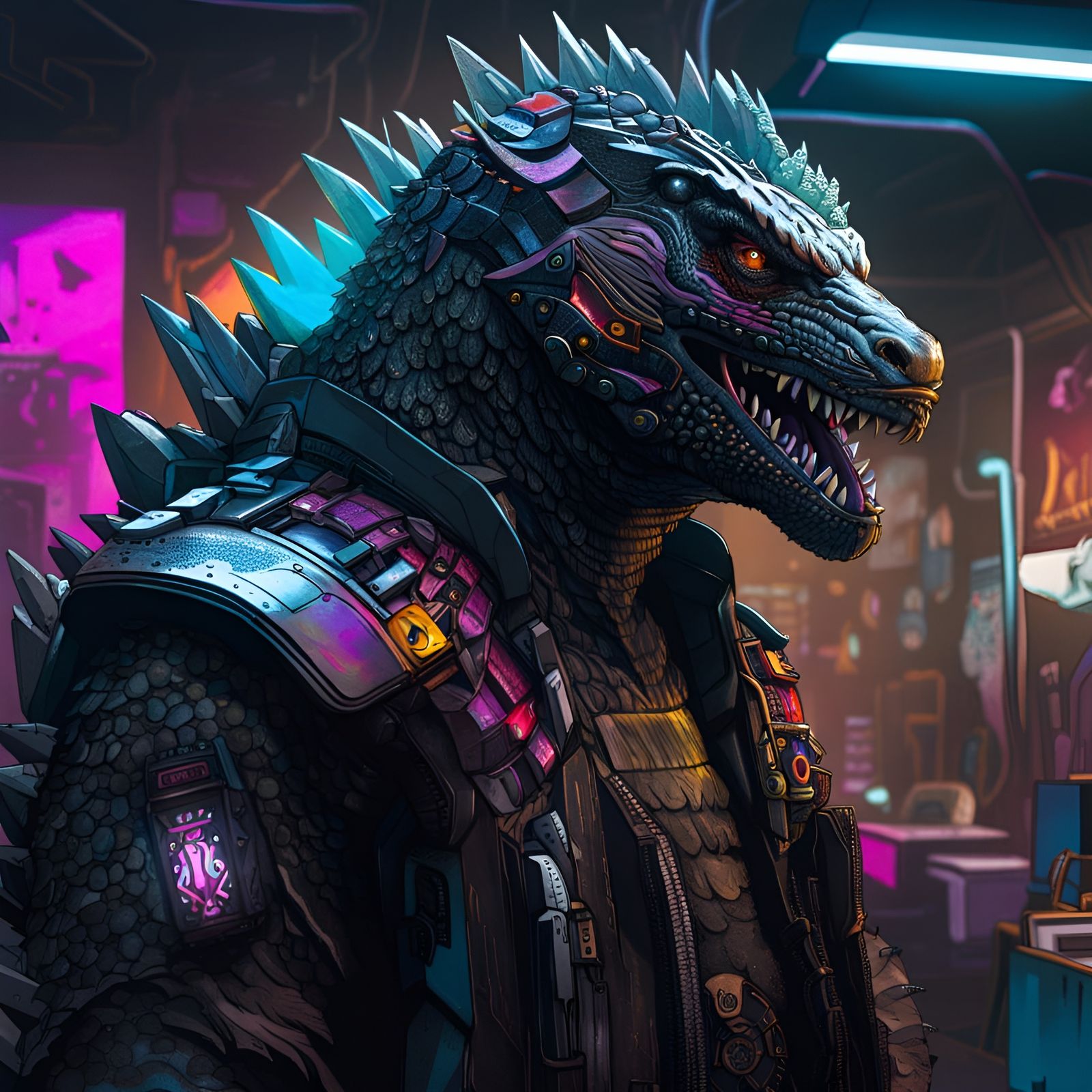 Cyberpunk Godzilla  by @RealLirix