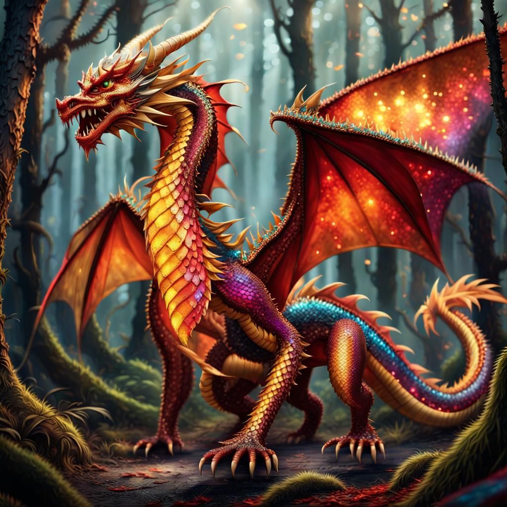 A big-scary-yet-kind dragon-combination of red-yellow-orange...