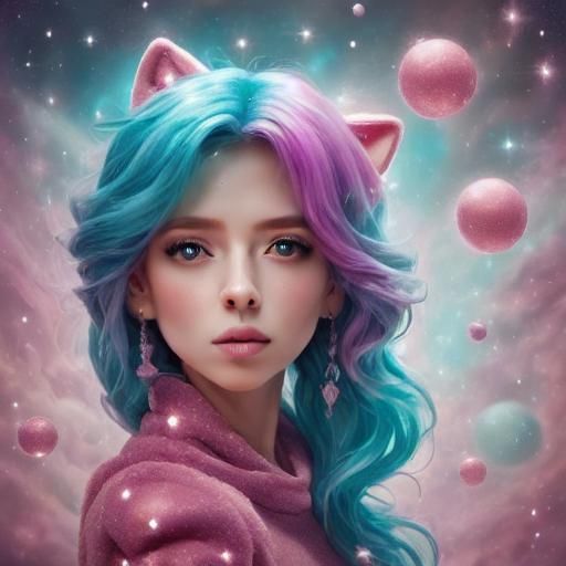 2 no make 3 cute uber fuzzy kittens with glitter and sparkling colors along with my <lora:COSMOS got LORA:1.0>  so i get more likes and foll...