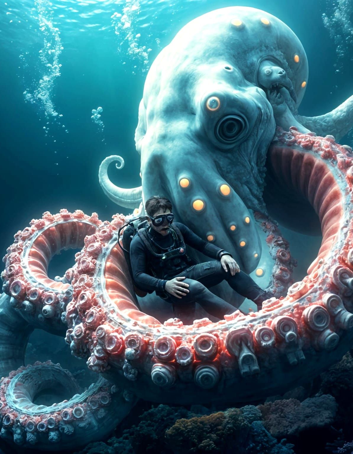 Rescueing a diver  by @Dobiki