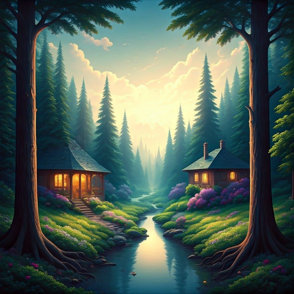 Ethereal Heart: Red, White, and Blue Fantasy