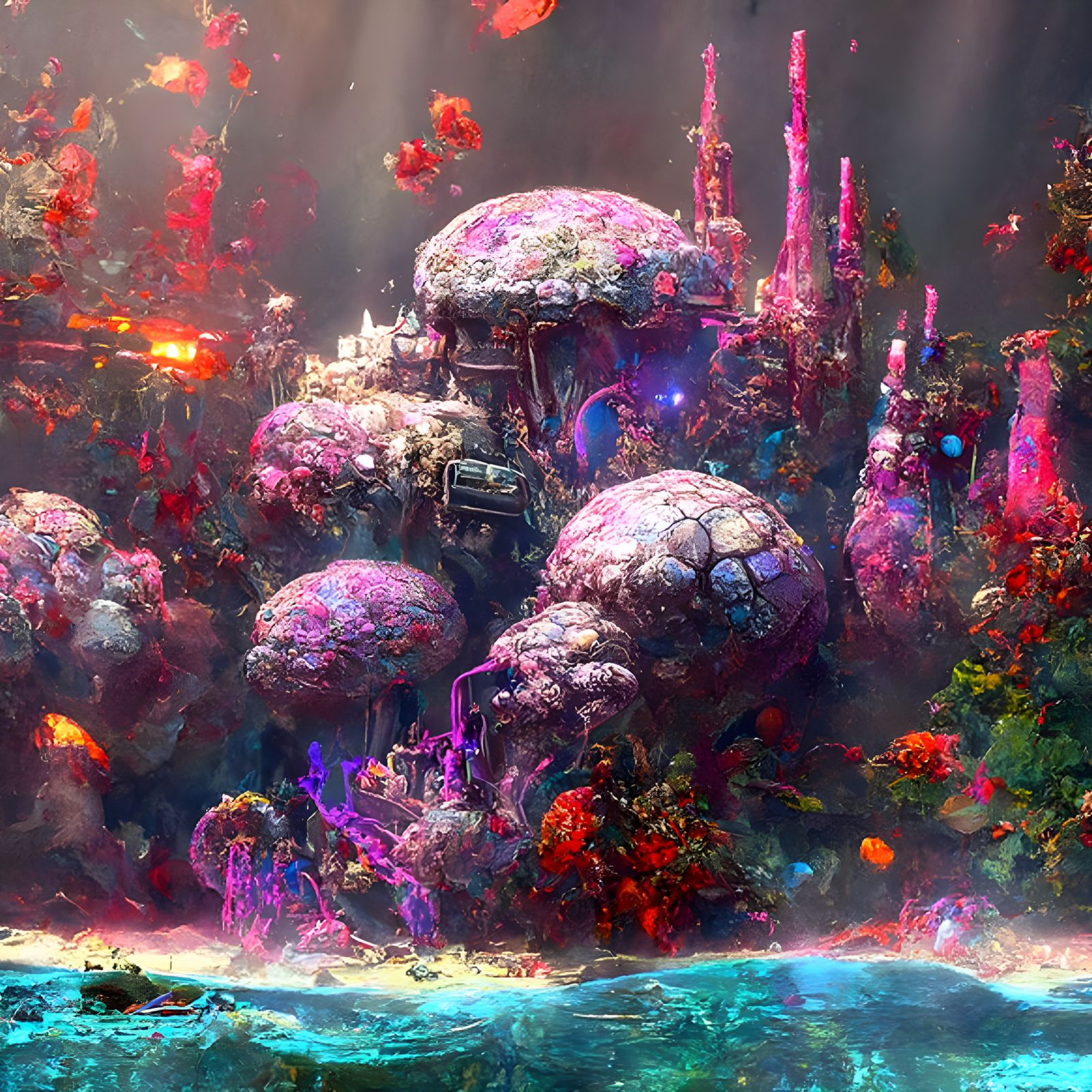 Hyperrealistic Coral Reef: Digital Illustration in 8K
