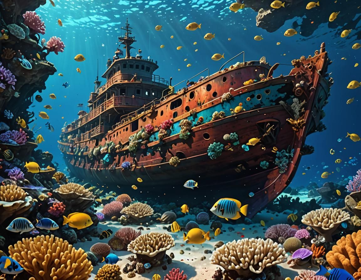 sunked ship  by @Ithil