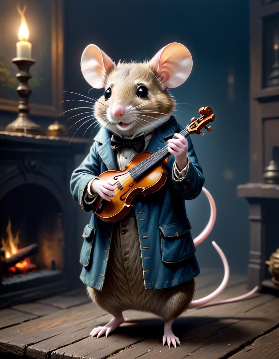 Mouse and violin 01  by @jimdittmer