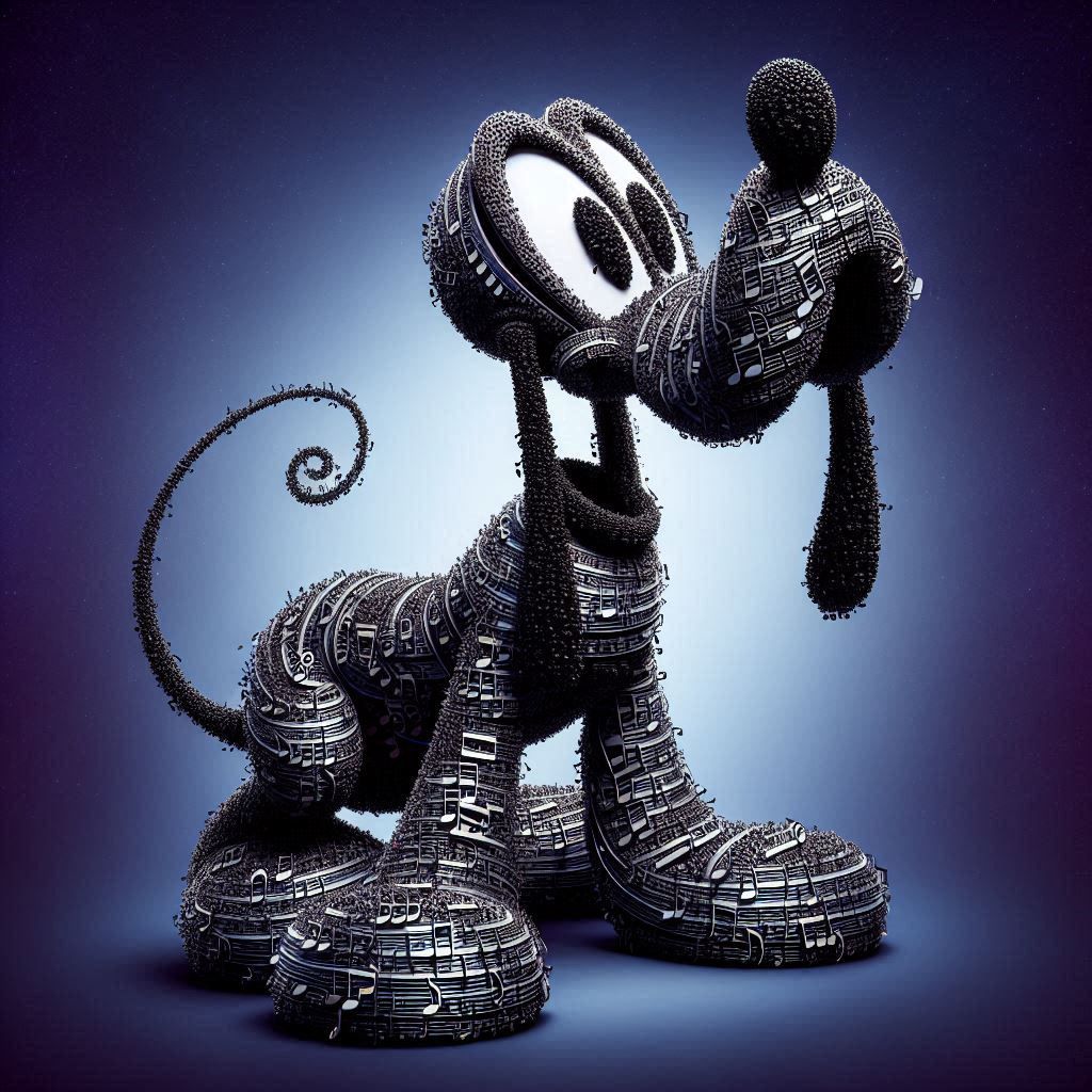 Musical Notes shape Into Disney Pluto 2