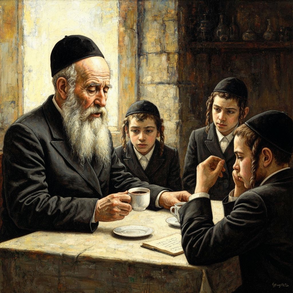 Rabbi's Spiritual Contemplation in Rembrandt Style