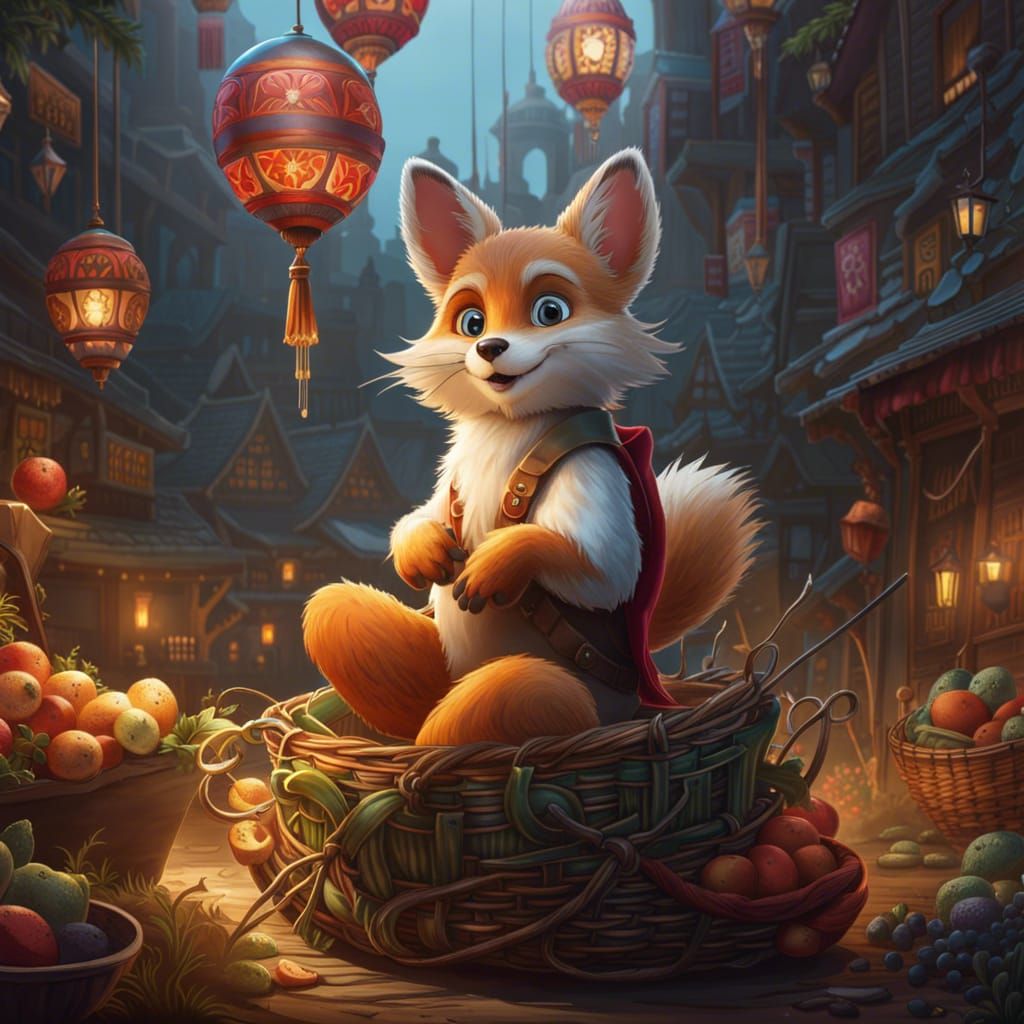 a beautiful perfect fox on its hind legs rolls a supermarket...