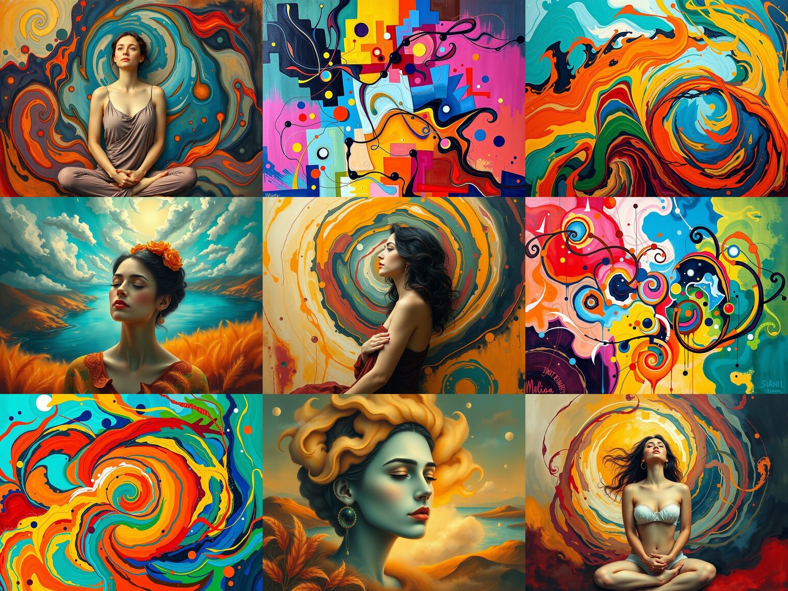 The Work of Byron Katie abstract art complementary colors fine details