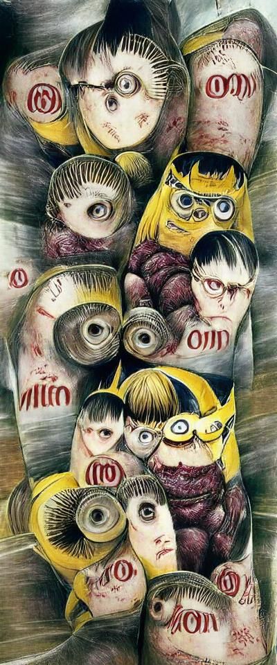 Minions Artwork by Junji Ito