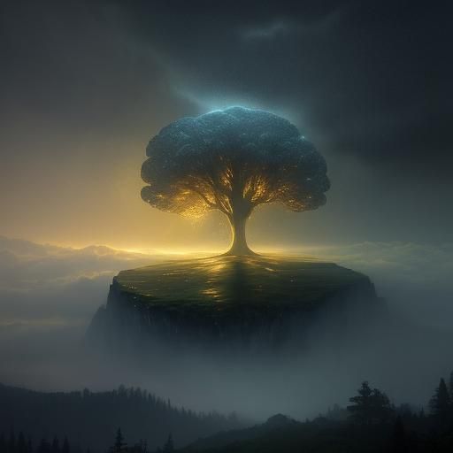 Ethereal Fantasy: Scientist Under Brainstorm, Cinematic Ligh...