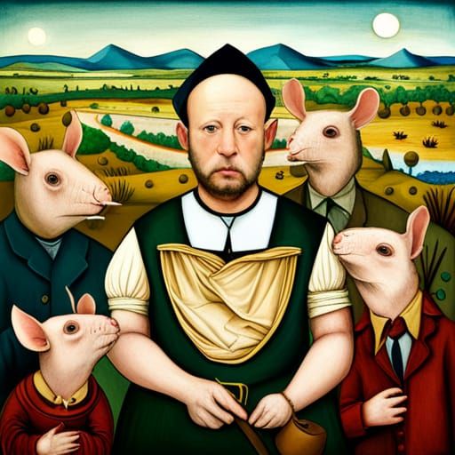 Hieronymus and the Pig People - AI Generated Artwork - NightCafe Creator