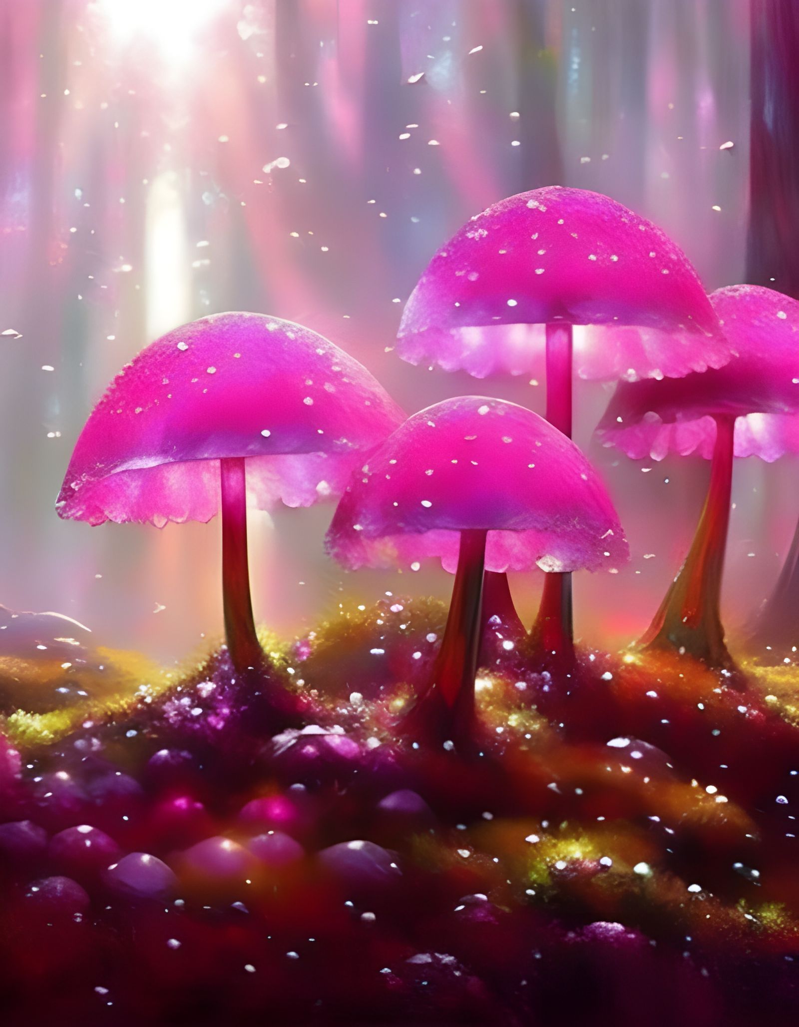 Neon mushrooms