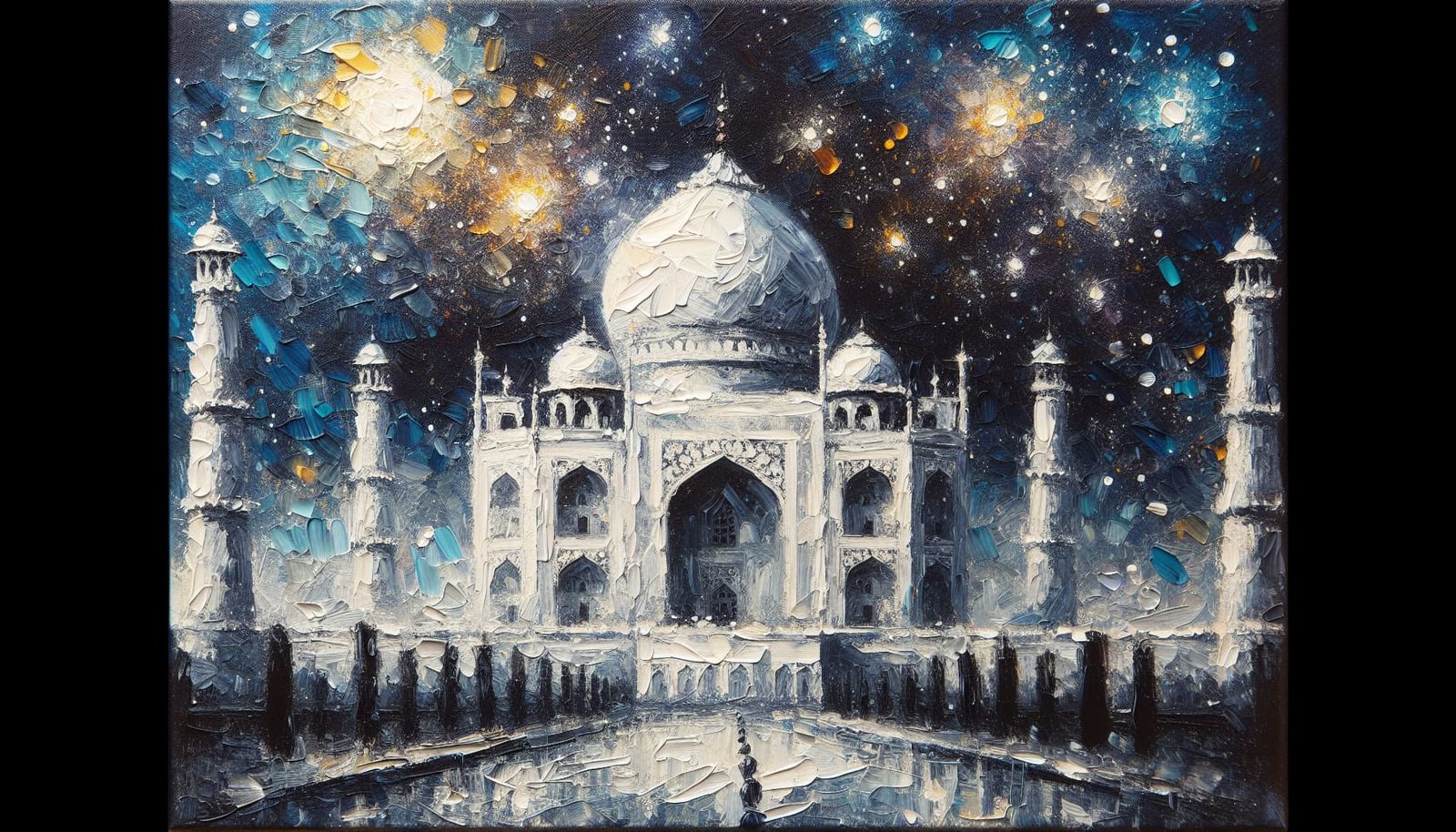 Taj Mahal in India at Night  by @Chikiwi Creations
