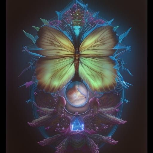 Photorealistic photo of a detailed bioluminescent lybellen B...