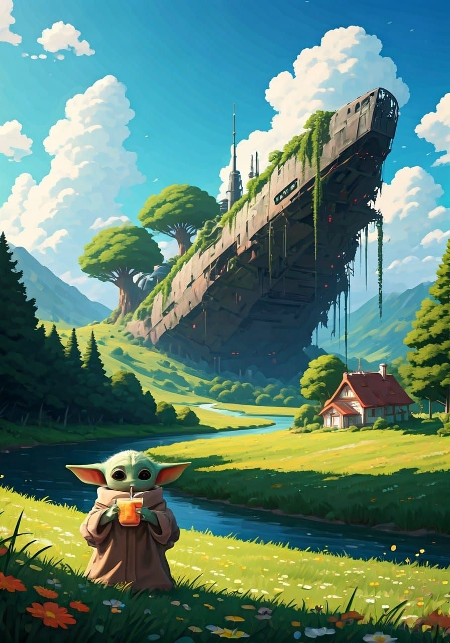 A countryside landscape  by @Renny Magritte