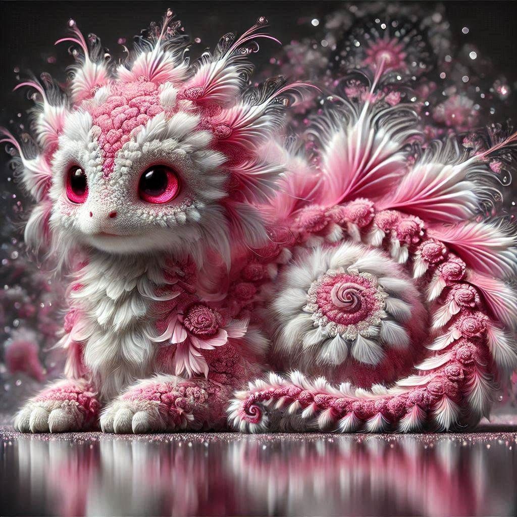 pink and White Fractal Dragon