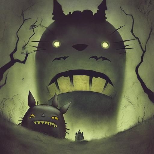 not so friendly Totoro - AI Generated Artwork - NightCafe Creator