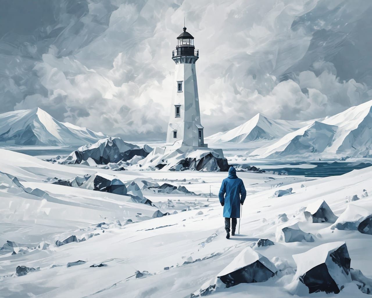 Lighthouse. Abstract scene.