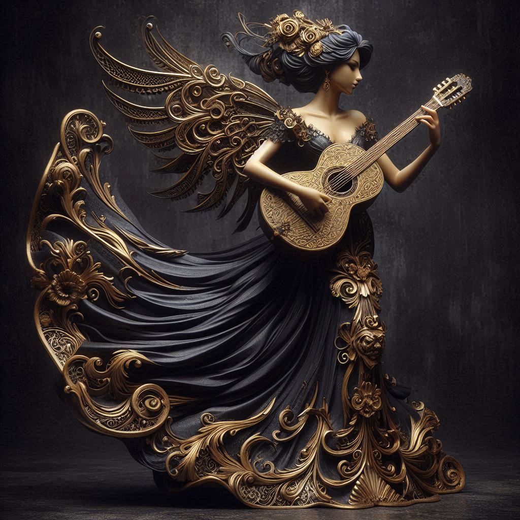 Musical fairy sculpture