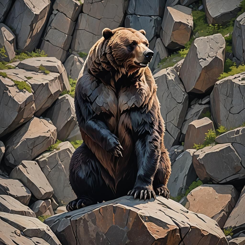 Dire bear on rock