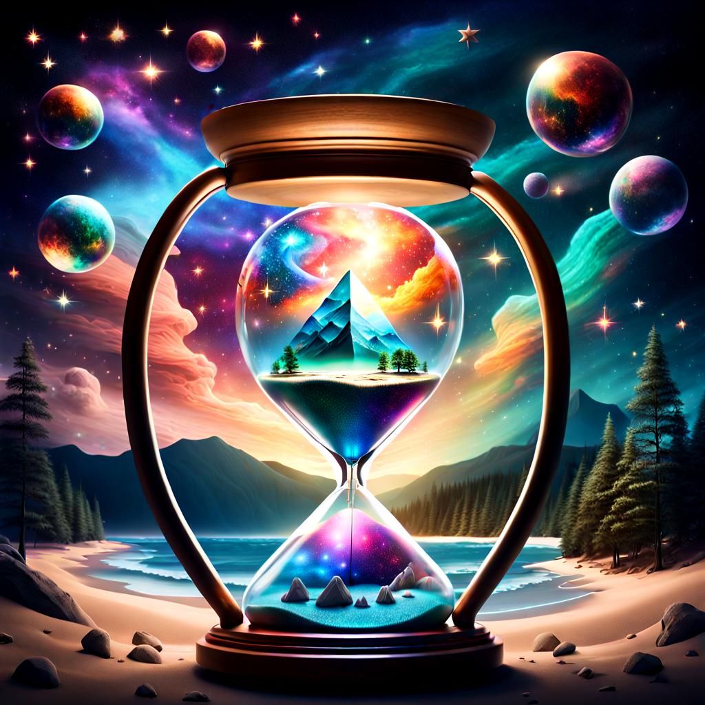 Cosmic Hourglass - AI Generated Artwork - NightCafe Creator