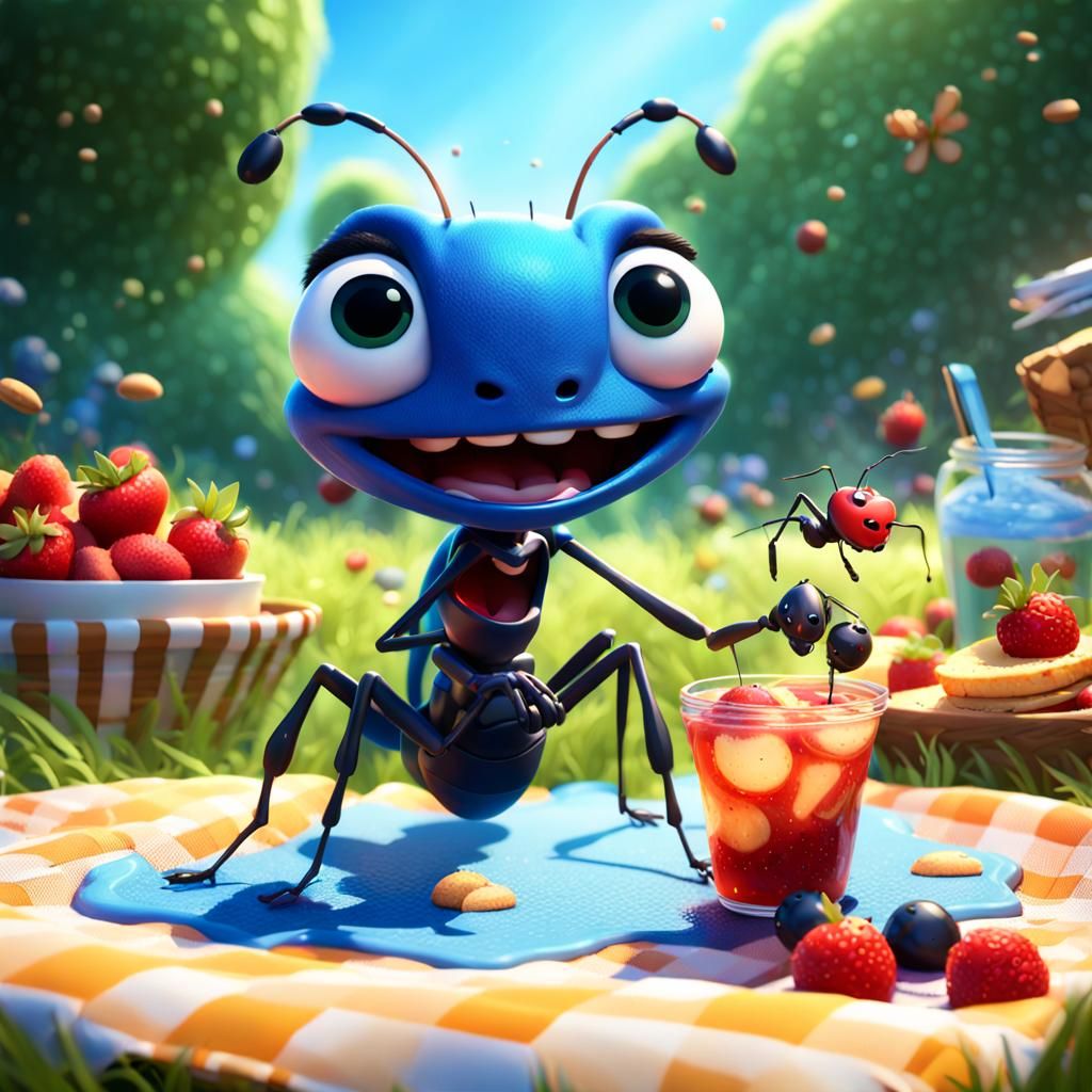 A mesmerizing hyperrealistic splash art concept, summer picn...