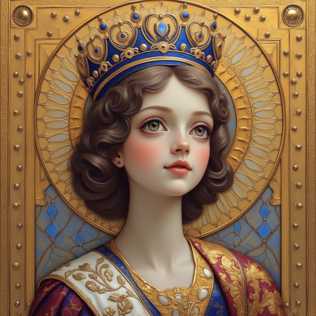 Miss Queen has a new crown. <lora:UltraByzantine:1.0>