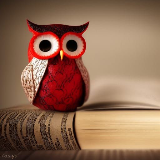 Strawberry owl is reading book