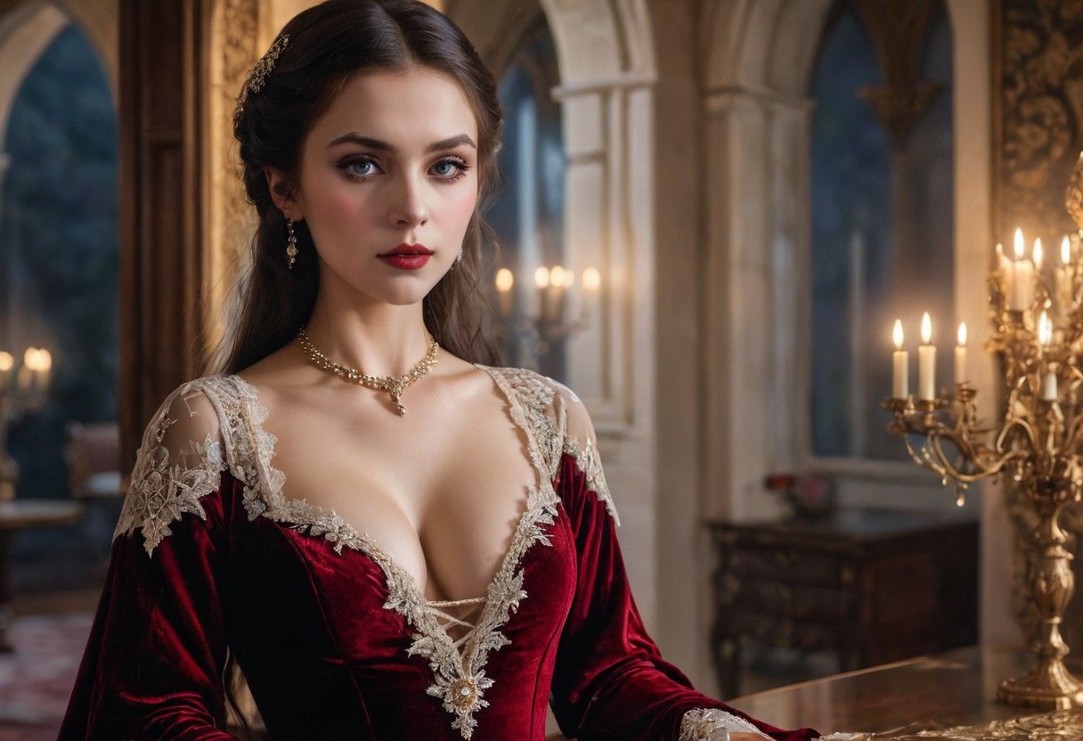 Vampire in a red velvet dress
