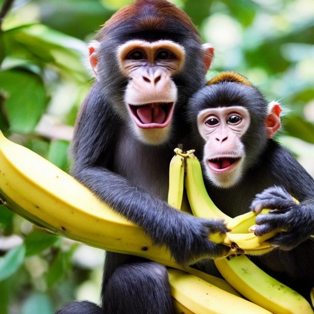 a banana eating a monkey