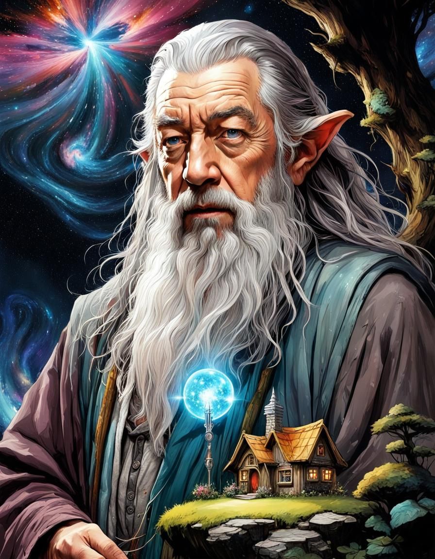 Wizard Gandalf the Grey, friend of the Hobbits