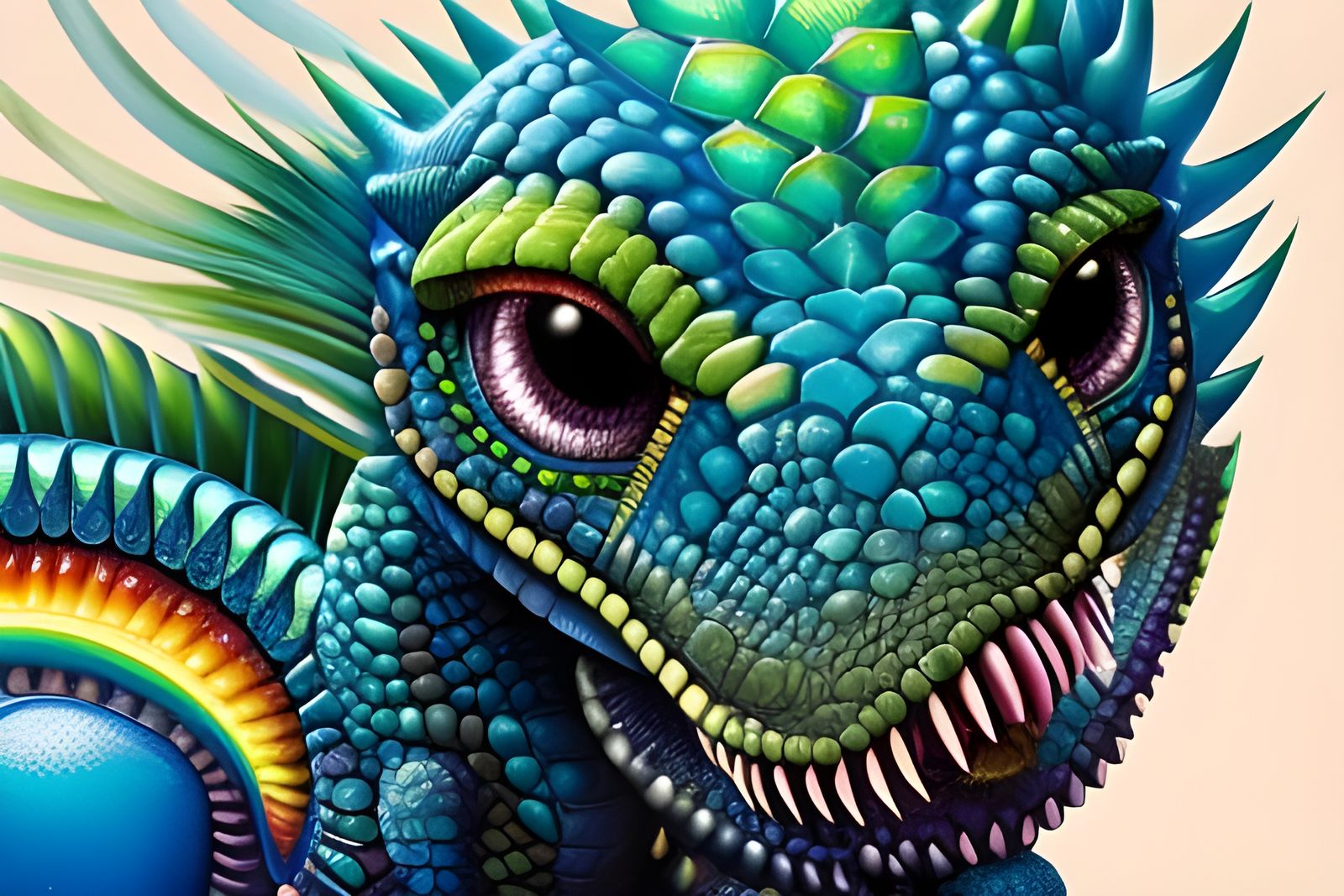 Cute  dinosaur with big eyes
