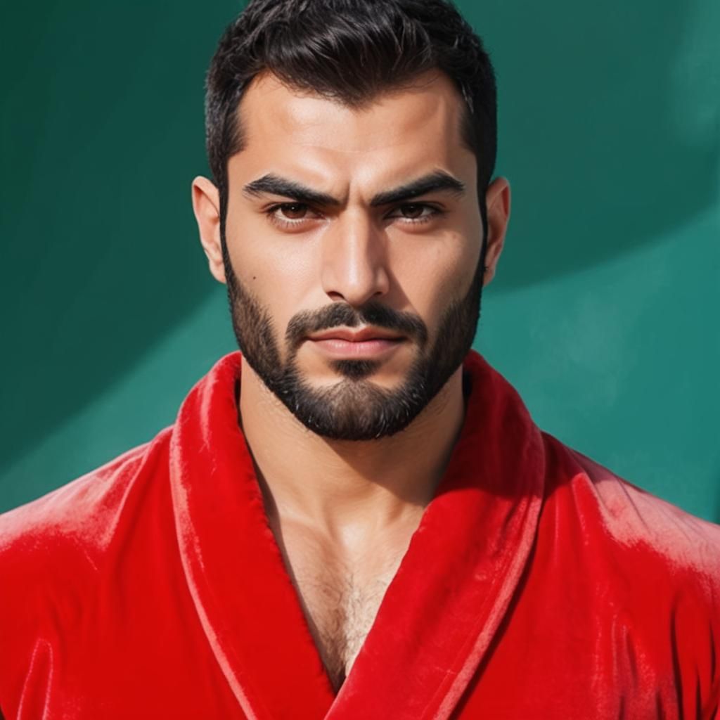 A handsome Arab male with black hair and beard - AI Generated Artwork -  NightCafe Creator