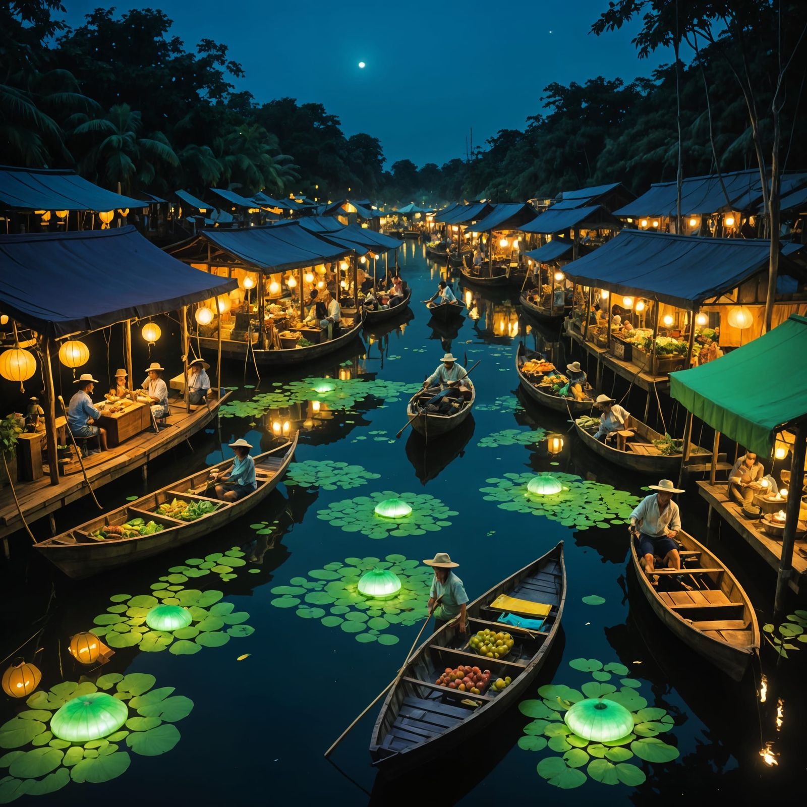 Floating Night Market  by @EveCrowe