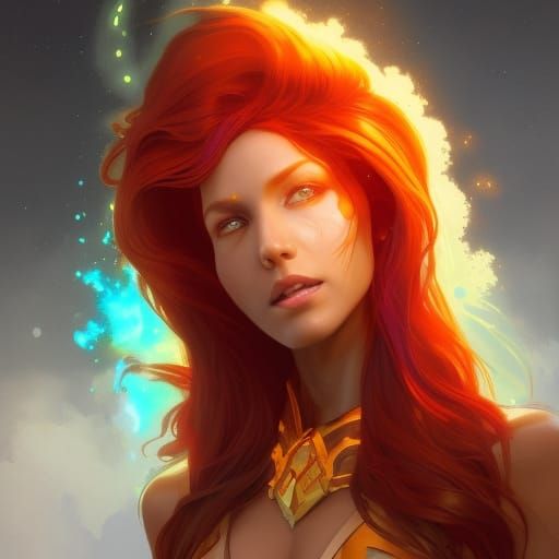 Starfire Portrait in Hyperdetailed Digital Art Style