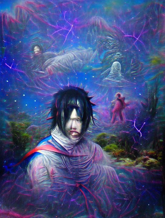 Sasuke Uchiha horror Gustave Doré Greg Rutkowski 8k resoluti...