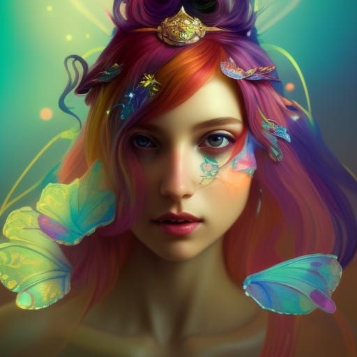 Psychedelic fairy very whimsical - AI Generated Artwork - NightCafe Creator