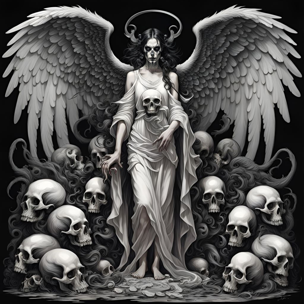 Angel of Death returns with evil souls to hell.  by @Masterplayer